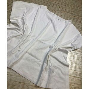M-77  Martha Stewart Luxe Cotton Short-Sleeve Crew-Neck Caftan Top WHITE size XS